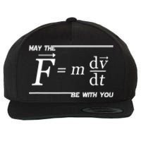 May The (F=m*dv/dt) Be With You Funny Gift For Physics Science Wool Snapback Cap