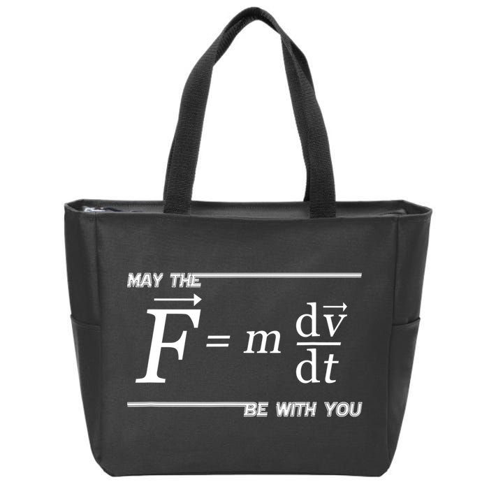 May The (F=m*dv/dt) Be With You Funny Gift For Physics Science Zip Tote Bag