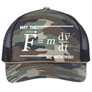 May The (F=m*dv/dt) Be With You Funny Gift For Physics Science Retro Rope Trucker Hat Cap