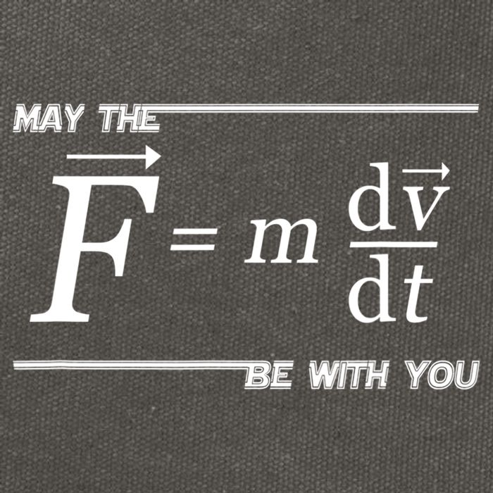 May The (F=m*dv/dt) Be With You Funny Gift For Physics Science Cotton Canvas Backpack