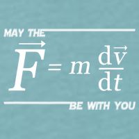 May The (F=m*dv/dt) Be With You Funny Gift For Physics Science Sueded Cloud Jersey T-Shirt
