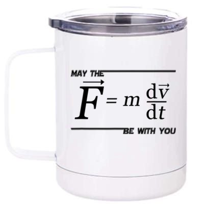 May The (F=m*dv/dt) Be With You Funny Gift For Physics Science 12 oz Stainless Steel Tumbler Cup