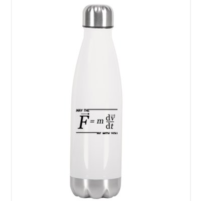 May The (F=m*dv/dt) Be With You Funny Gift For Physics Science Stainless Steel Insulated Water Bottle