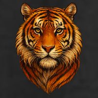 Majestic Tiger Face – Hyper Detailed Wild Animal Art 7 Panel Mesh Trucker Snapback Hat