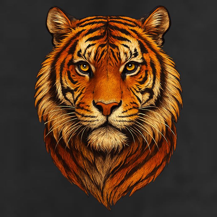 Majestic Tiger Face – Hyper Detailed Wild Animal Art 7 Panel Mesh Trucker Snapback Hat
