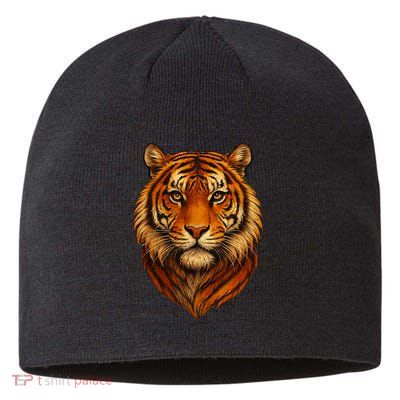 Majestic Tiger Face – Hyper Detailed Wild Animal Art Sustainable Beanie