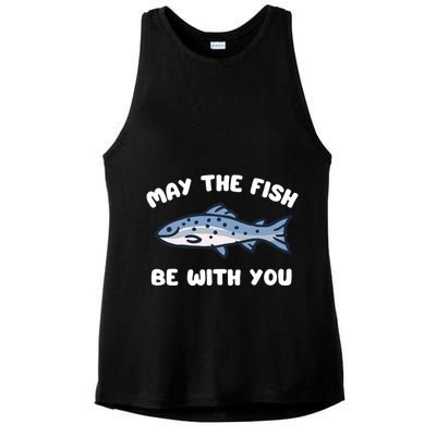 MAY THE FISH BE WITH YOU FUNNY MAY THE FISH BE WITH YOU Ladies PosiCharge Tri-Blend Wicking Tank