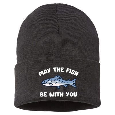 MAY THE FISH BE WITH YOU FUNNY MAY THE FISH BE WITH YOU Sustainable Knit Beanie