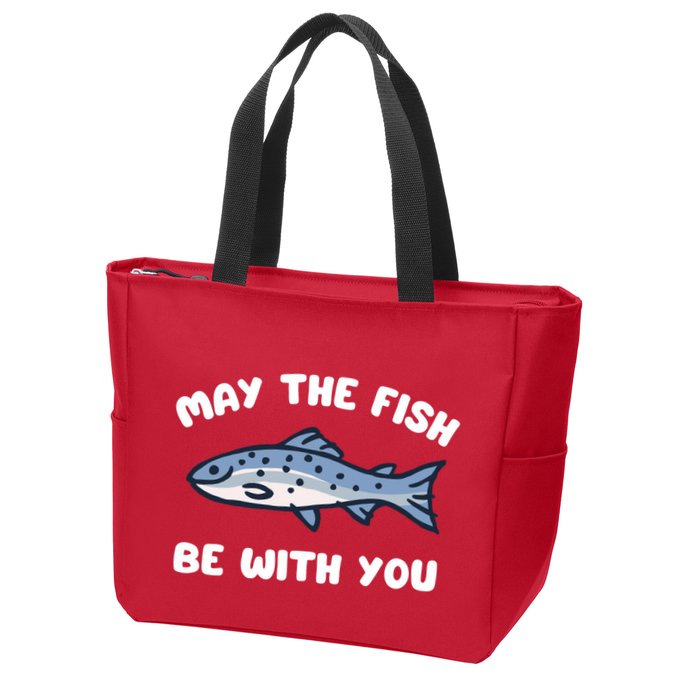 MAY THE FISH BE WITH YOU FUNNY MAY THE FISH BE WITH YOU Zip Tote Bag