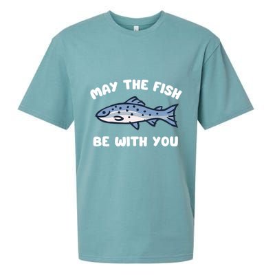MAY THE FISH BE WITH YOU FUNNY MAY THE FISH BE WITH YOU Sueded Cloud Jersey T-Shirt