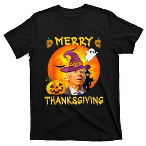 Merry Thanksgiving Funny Joe Biden Confused Hippie Halloween T-Shirt