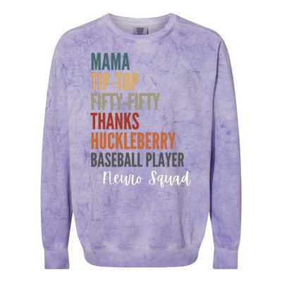 Mama Tiptop Fiftyfifty Thanks Huckleberry Baseball Player Neuro Squad Colorblast Crewneck Sweatshirt