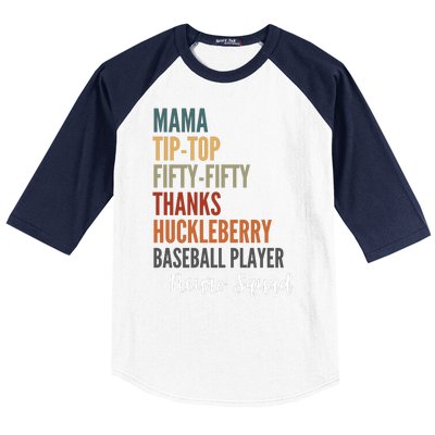 Mama Tiptop Fiftyfifty Thanks Huckleberry Baseball Player Neuro Squad Baseball Sleeve Shirt