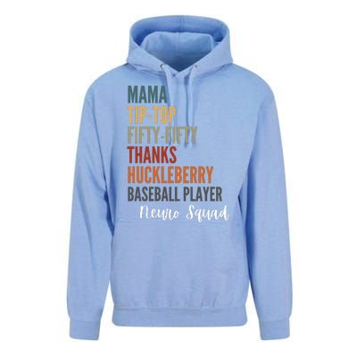 Mama Tiptop Fiftyfifty Thanks Huckleberry Baseball Player Neuro Squad Unisex Surf Hoodie