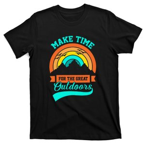 Make Time Foe The Great Outdoors Retro Camping For Camper T-Shirt