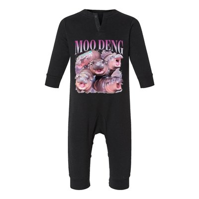 Moodeng The Famous Baby Pigmy Hippo Moodeng Gift Infant Fleece One Piece