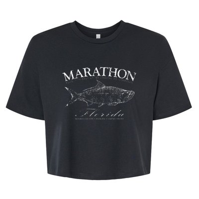 Marathon Tarpon Fishing In Monroe County Florida Keys Bella+Canvas Jersey Crop Tee