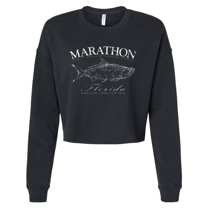 Marathon Tarpon Fishing In Monroe County Florida Keys Cropped Pullover Crew