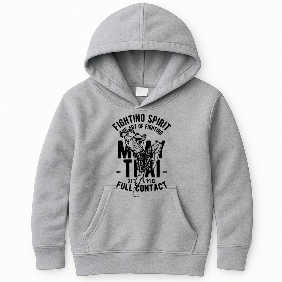 Muay Thai Full Contact Martial Arts Mma Kids Hoodie