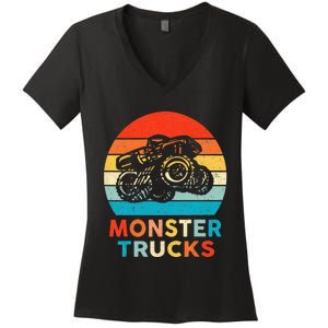 Monster Truck For & Adults Women's V-Neck T-Shirt