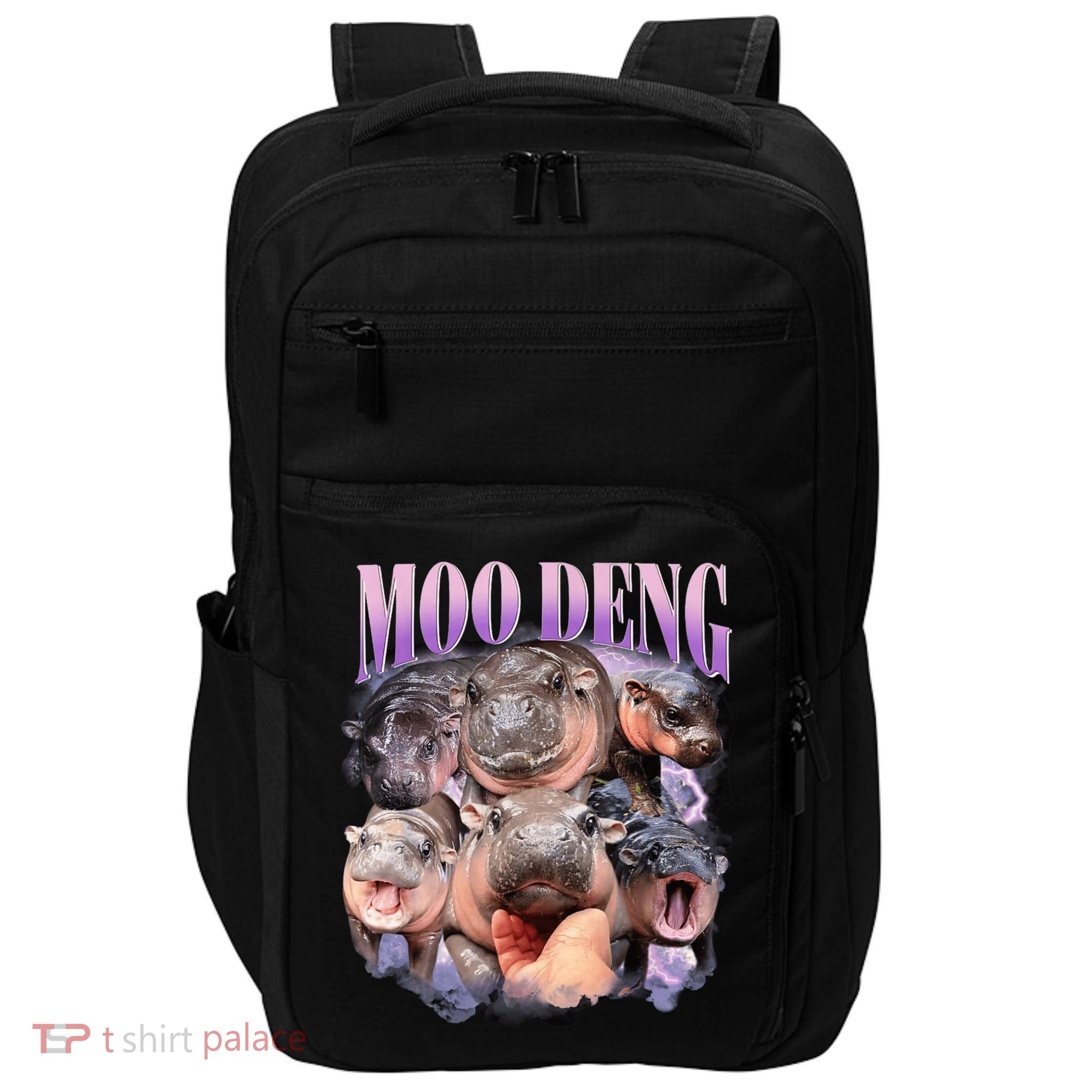 Moodeng The Famous Baby Pigmy Hippo Moodeng Funny Crew Impact Tech Backpack