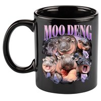 Moodeng The Famous Baby Pigmy Hippo Moodeng Funny Crew 11oz C Handle Ceramic Mug