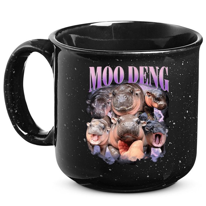Moodeng The Famous Baby Pigmy Hippo Moodeng Funny Crew 15oz Campfire Ceramic Mug