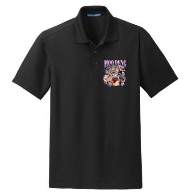 Moodeng The Famous Baby Pigmy Hippo Moodeng Funny Crew Dry Zone Grid Polo
