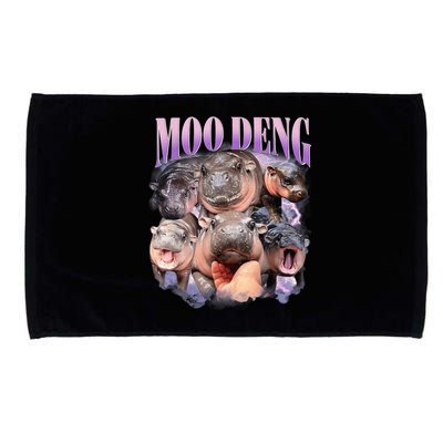 Moodeng The Famous Baby Pigmy Hippo Moodeng Funny Crew Microfiber Hand Towel