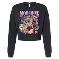 Moodeng The Famous Baby Pigmy Hippo Moodeng Funny Crew Cropped Pullover Crew