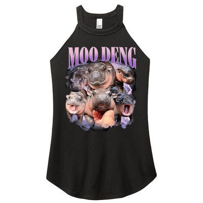 Moodeng The Famous Baby Pigmy Hippo Moodeng Funny Crew Women's Perfect Tri Rocker Tank