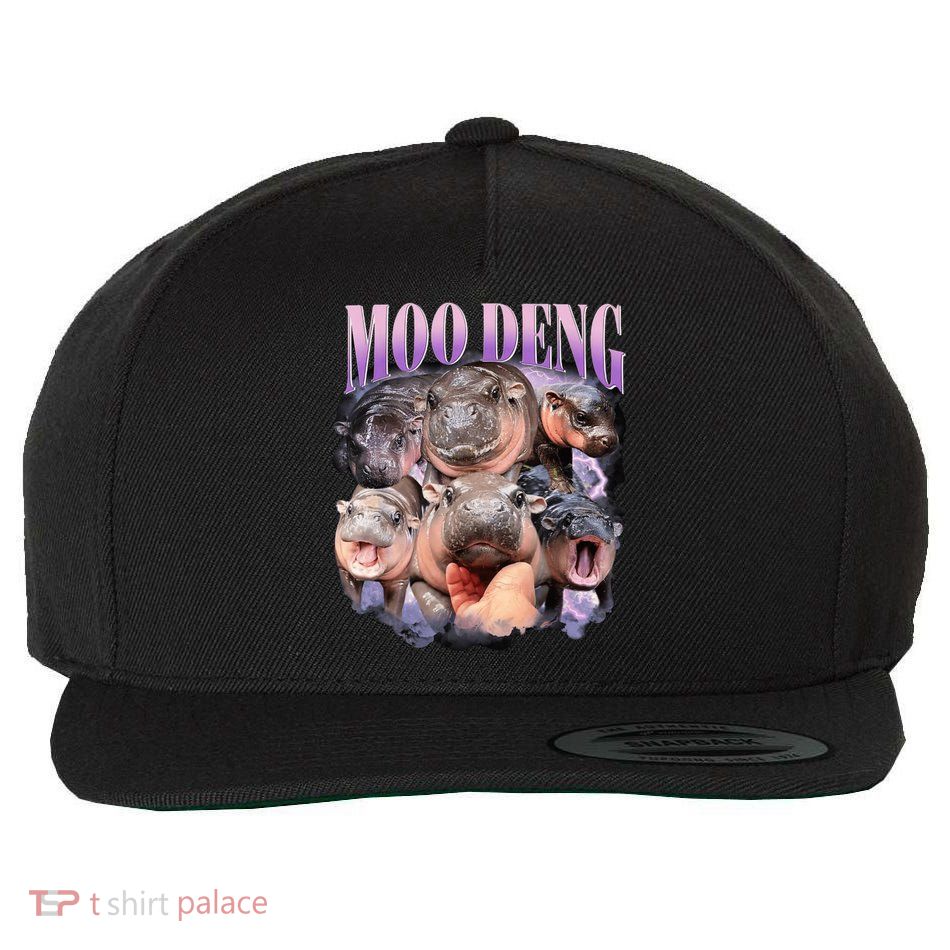 Moodeng The Famous Baby Pigmy Hippo Moodeng Funny Crew Wool Snapback Cap