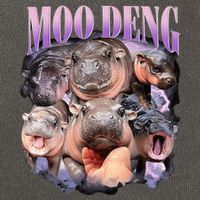 Moodeng The Famous Baby Pigmy Hippo Moodeng Funny Crew Cotton Canvas Backpack