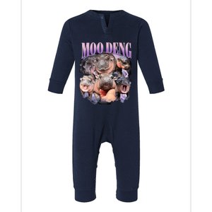 Moodeng The Famous Baby Pigmy Hippo Moodeng Funny Crew Infant Fleece One Piece