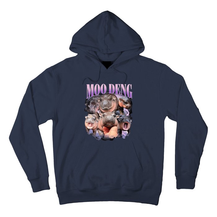 Moodeng The Famous Baby Pigmy Hippo Moodeng Funny Crew Hoodie