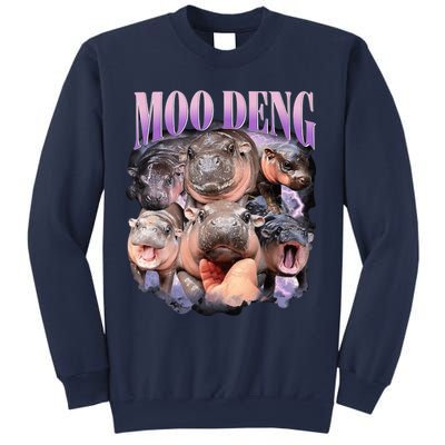Moodeng The Famous Baby Pigmy Hippo Moodeng Funny Crew Sweatshirt