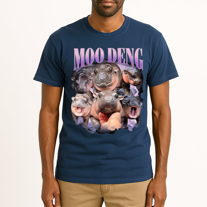 Moodeng The Famous Baby Pigmy Hippo Moodeng Funny Crew Tall T-Shirt