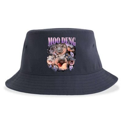 Moodeng The Famous Baby Pigmy Hippo Moodeng Funny Crew Sustainable Bucket Hat