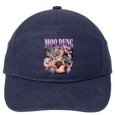 Moodeng The Famous Baby Pigmy Hippo Moodeng Funny Crew 7-Panel Snapback Hat
