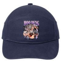 Moodeng The Famous Baby Pigmy Hippo Moodeng Funny Crew 7-Panel Snapback Hat