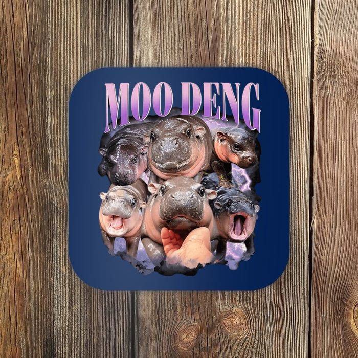 Moodeng The Famous Baby Pigmy Hippo Moodeng Funny Crew Coaster