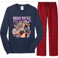 Moodeng The Famous Baby Pigmy Hippo Moodeng Funny Crew Long Sleeve Pajama Set