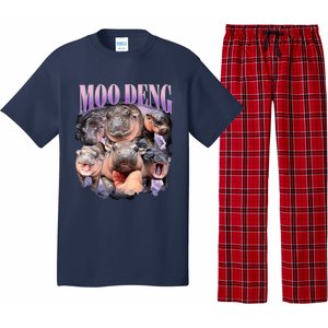 Moodeng The Famous Baby Pigmy Hippo Moodeng Funny Crew Pajama Set