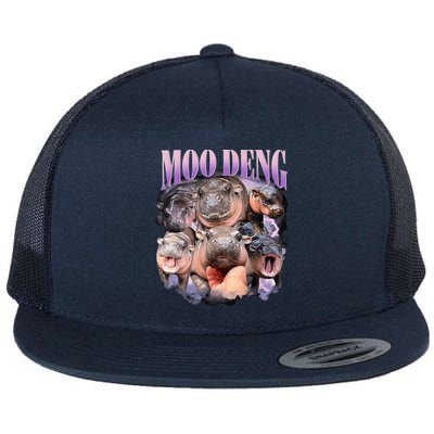 Moodeng The Famous Baby Pigmy Hippo Moodeng Funny Crew Flatbill Hat