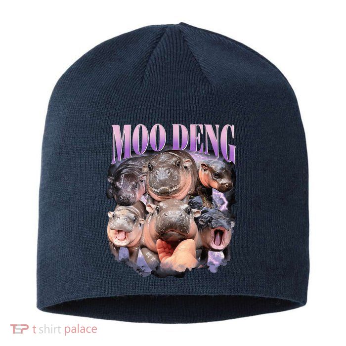Moodeng The Famous Baby Pigmy Hippo Moodeng Funny Crew Sustainable Beanie