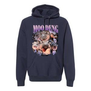 Moodeng The Famous Baby Pigmy Hippo Moodeng Funny Crew Premium Hoodie