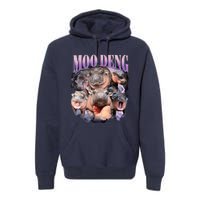 Moodeng The Famous Baby Pigmy Hippo Moodeng Funny Crew Premium Hoodie