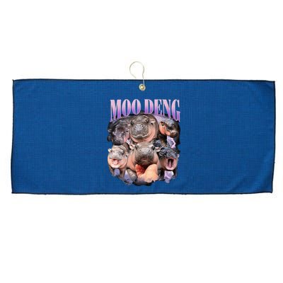 Moodeng The Famous Baby Pigmy Hippo Moodeng Funny Crew Large Microfiber Waffle Golf Towel