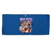 Moodeng The Famous Baby Pigmy Hippo Moodeng Funny Crew Large Microfiber Waffle Golf Towel