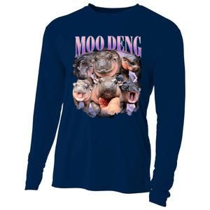 Moodeng The Famous Baby Pigmy Hippo Moodeng Funny Crew Cooling Performance Long Sleeve Crew